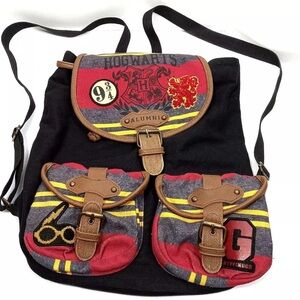 Harry Potter Hogwarts Gryffindor Black & Red Alumni 9 3/4 Backpack Bag Knapsack